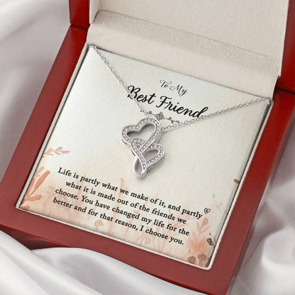 Best Friend Wedding Gift Best Friend Wedding Necklace Best Friend Wedding Day Gift To My Best Friend On Your Wedding D Double Hearts Necklace