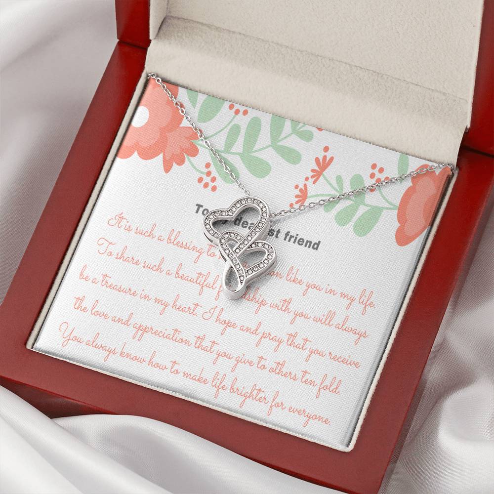 Appreciation Gift Thank You Gift Gift For Friend Best Friend Gift Gratitude Gift Best Friend Necklace Thank You For Be Double Hearts Necklace