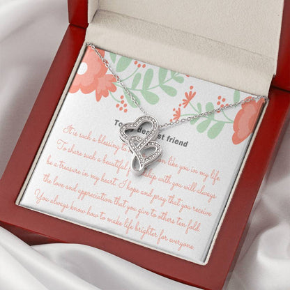 Appreciation Gift Thank You Gift Gift For Friend Best Friend Gift Gratitude Gift Best Friend Necklace Thank You For Be Double Hearts Necklace