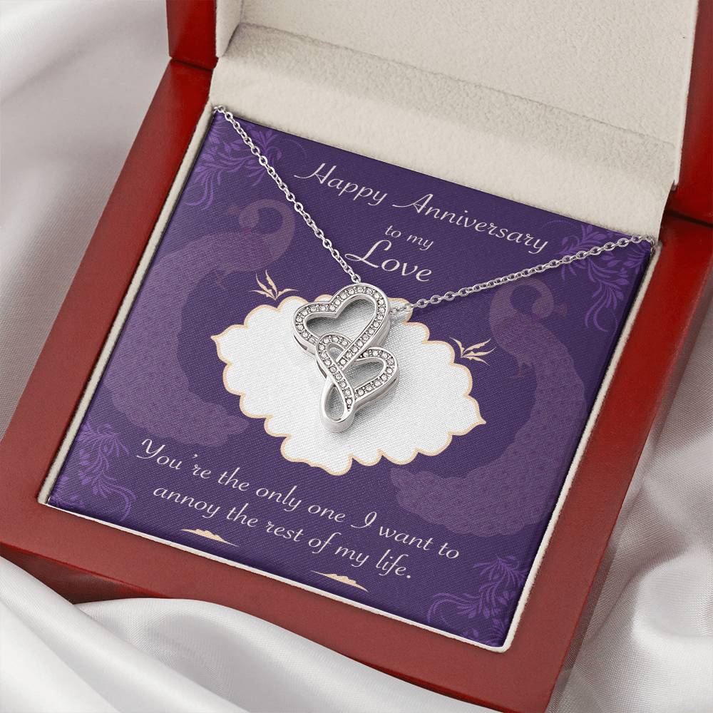 Wedding Anniversary Gifts For Wife  Joint Heart Pendant Gift For Wife Double Hearts Necklace