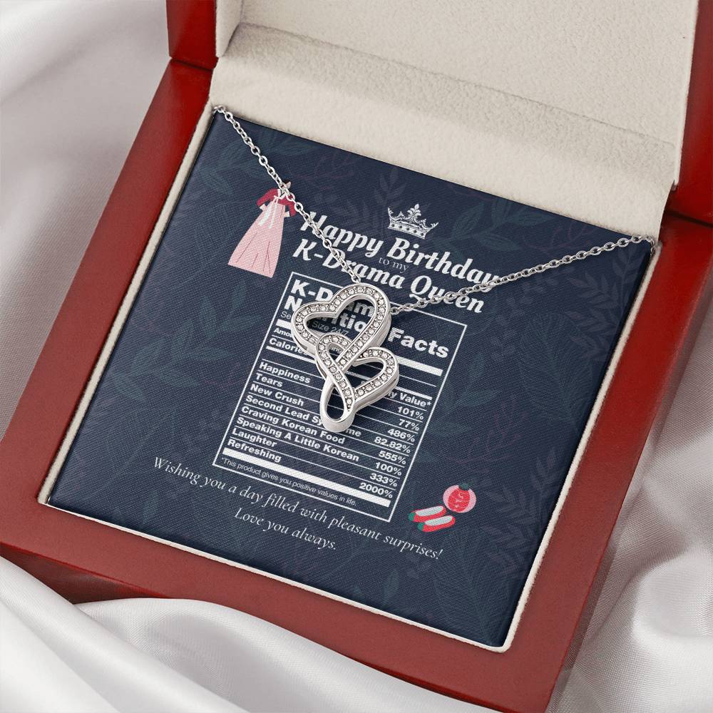Gift For Korean Drama Fan  Gift For Best Friend Who Loves Korean Drama  Gift For K Drama Fan  Korean Drama Necklace  B Double Hearts Necklace