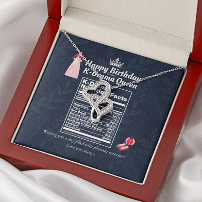 Gift For Korean Drama Fan  Gift For Best Friend Who Loves Korean Drama  Gift For K Drama Fan  Korean Drama Necklace  B Double Hearts Necklace