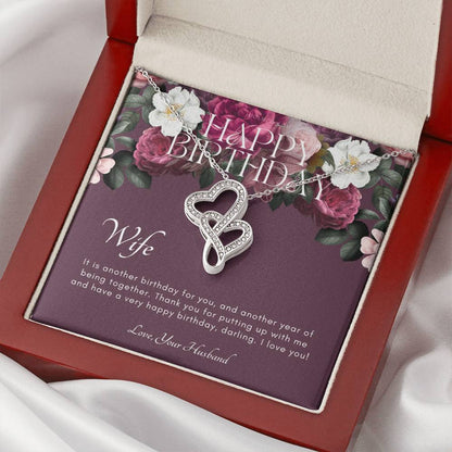 Birthday Gift For Wife From Husband Wife Necklace Meaningful Gift For Wife Double Hearts Necklace