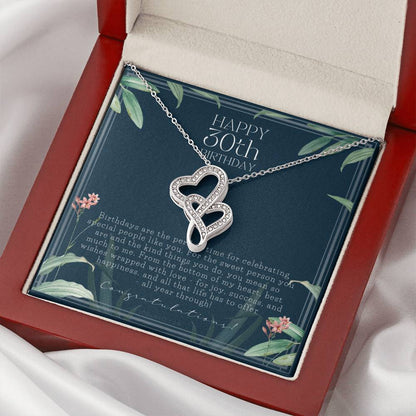 30Th Birthday Gifts For Women  Necklace For Her  3 Decade Jewelry  30 Years Old  30Th Birthday Gift Necklace  Jewelry  1 Double Hearts Necklace