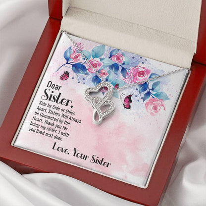 Dear Sister - Love Your Sister -  Double Hearts Necklace