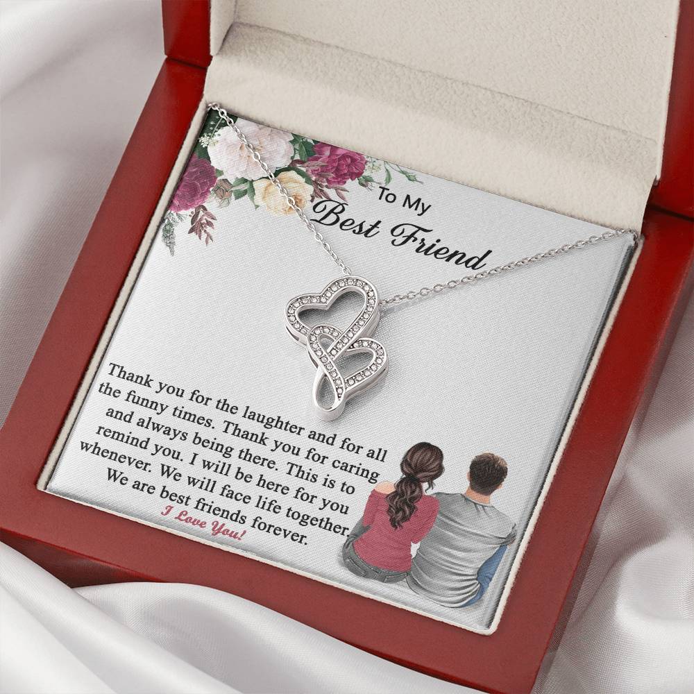 Gift For Best Friend From Boyfriend Friend - Necklace Double Hearts Necklace