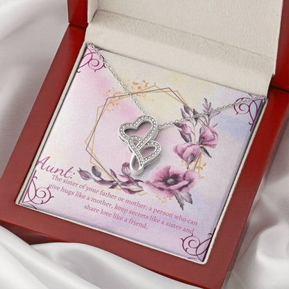 Aunt Gift Aunt Charm Aunt Jewelry New Aunt Best Auntie Ever Aunt Necklace My Aunt Loves Me Auntie Double Hearts Necklace