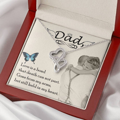 Dad - Love Is Board Thay Death Can Not Part - Necklace Double Hearts Necklace