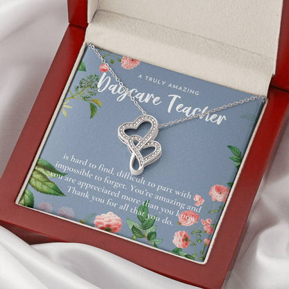 Daycare Teacher Gift For Daycare Provider Gifts Daycare Thank You Gifts Preschool Teacher Gift Thank You Gift Daycare 1 Double Hearts Necklace