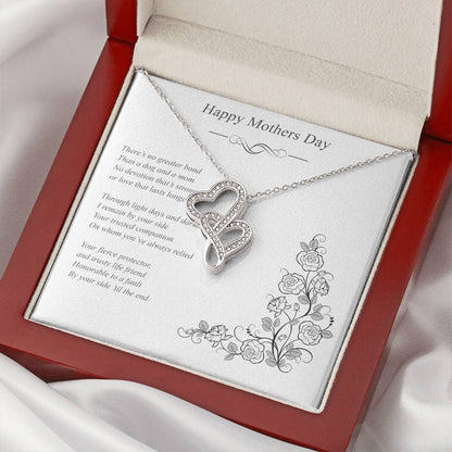 Dog Mom Double Hearts Mothers Day Necklace Double Hearts Necklace