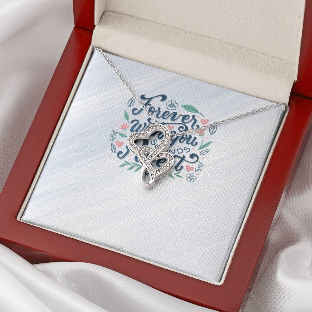 Forever With You Sounds Perfect Double Hearts Necklace