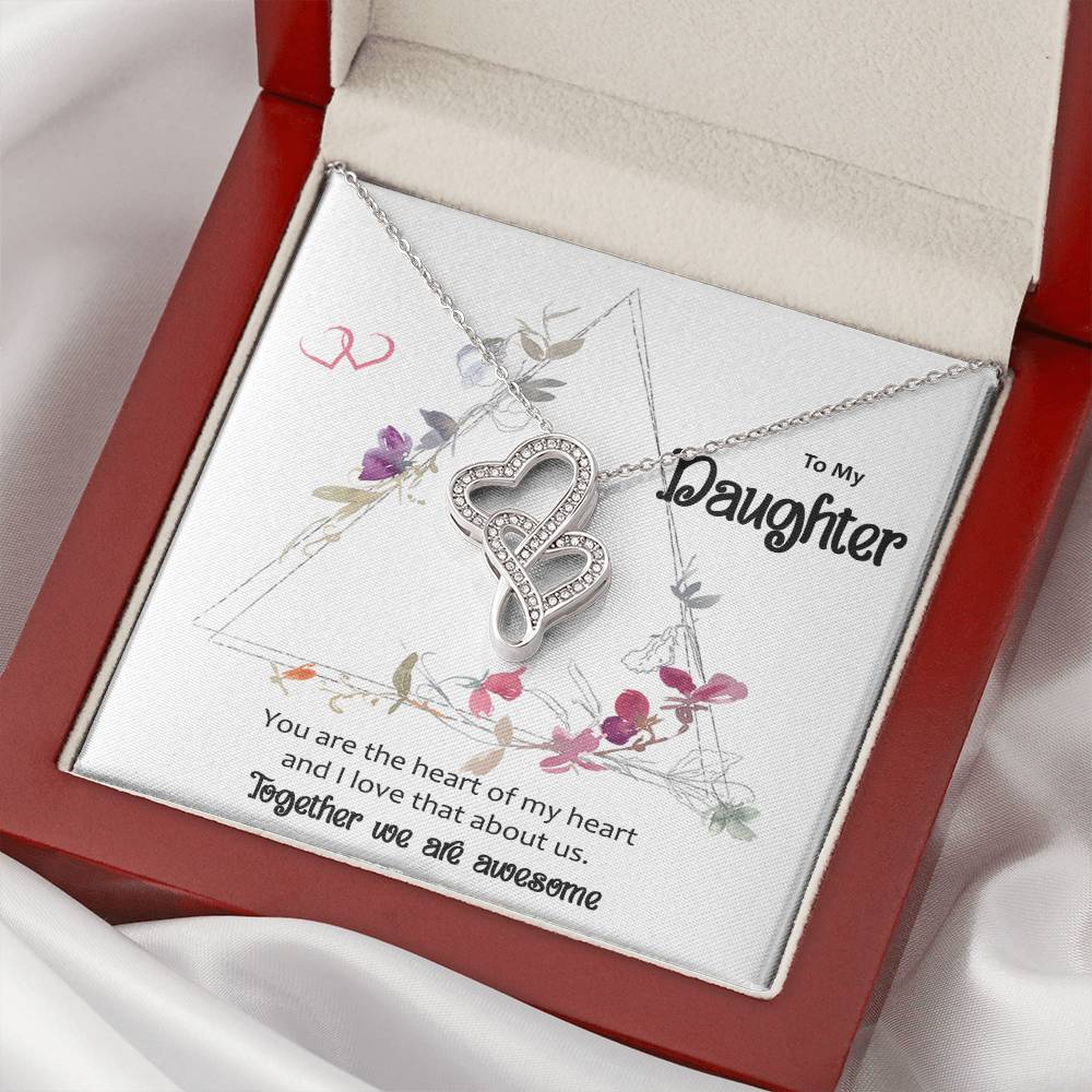 Daughter Necklace Heart Of My Heart Double Hearts Necklace