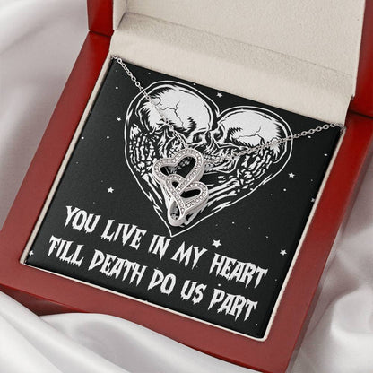 You Live In My Heart 5 Double Hearts Necklace