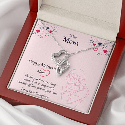Best Mother's Day Gift For Mom Double Hearts Necklace