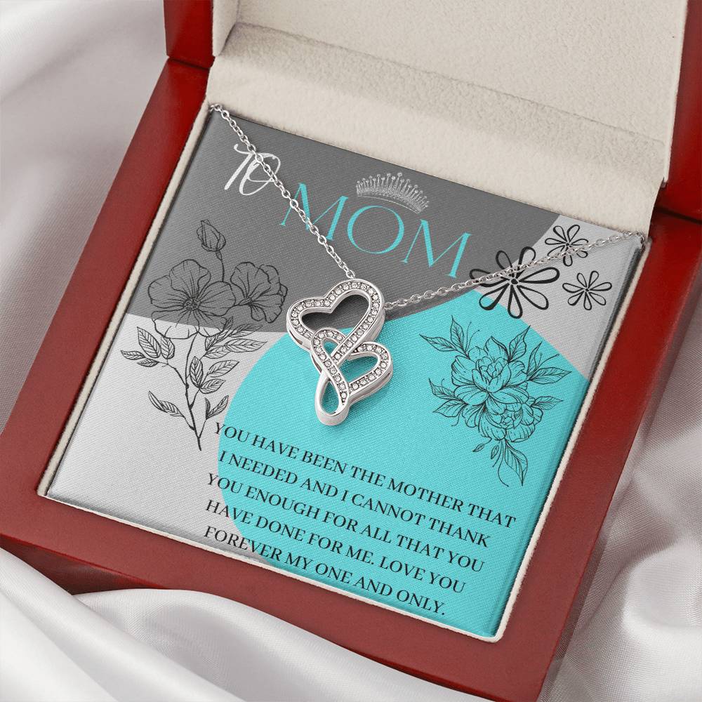 For Mother With Lovely Message Card Double Hearts Necklace