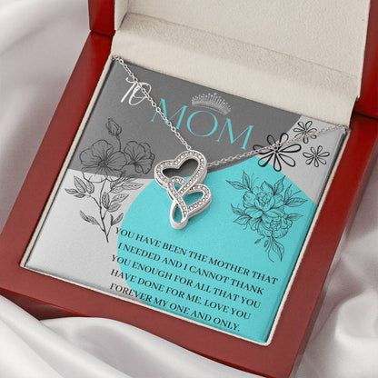 For Mother With Lovely Message Card Double Hearts Necklace