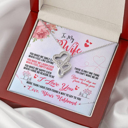 To My Wife I Love You - Double Heart Necklace Double Hearts Necklace