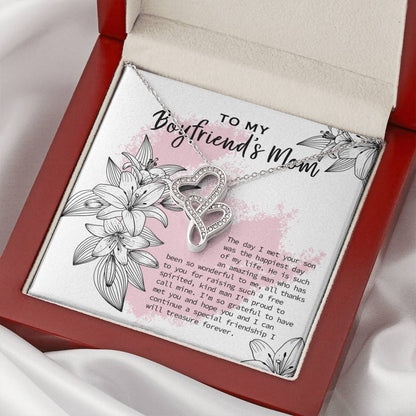 Gift For Boyfriend's Mom To My Boyfriend's Mom Boyfriend's Mom Gift Mother's Day Gift Birthday Gift To Boyfriend's Mom Double Hearts Necklace