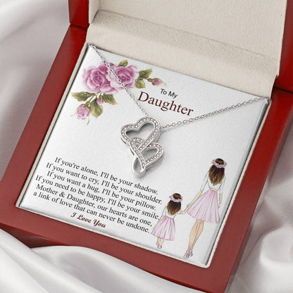 Gift For Daughter From Mon Daughter - Necklace Double Hearts Necklace