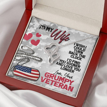 Wife Necklace - To My Wife Necklace - Husband To Wife Necklace -Your Last Everything.- Husband To Wife Gift-Interlocki Double Hearts Necklace