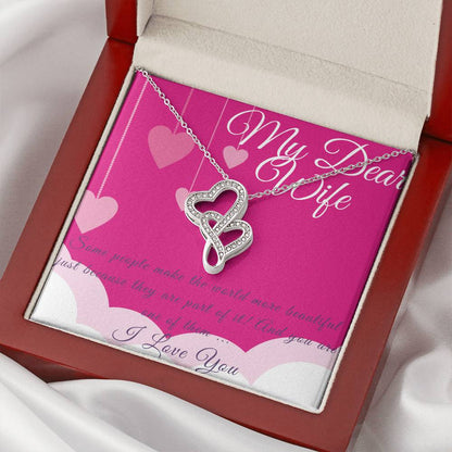 For Wife Double Hearts Necklace