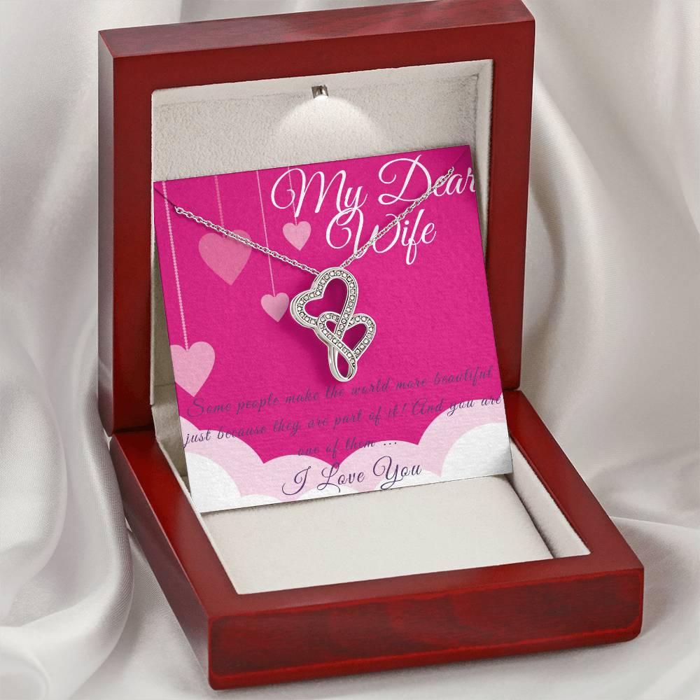 For Wife Double Hearts Necklace