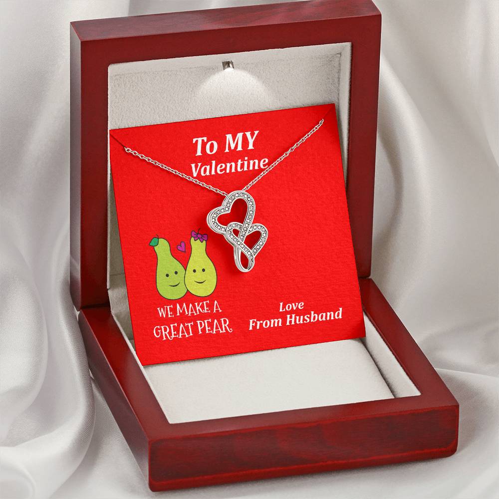 Valentine's Day Gift For Your Loving Wife Gift For Wife From Husband Romantic Gift For Wife Anniversary Gift Double Hearts Necklace