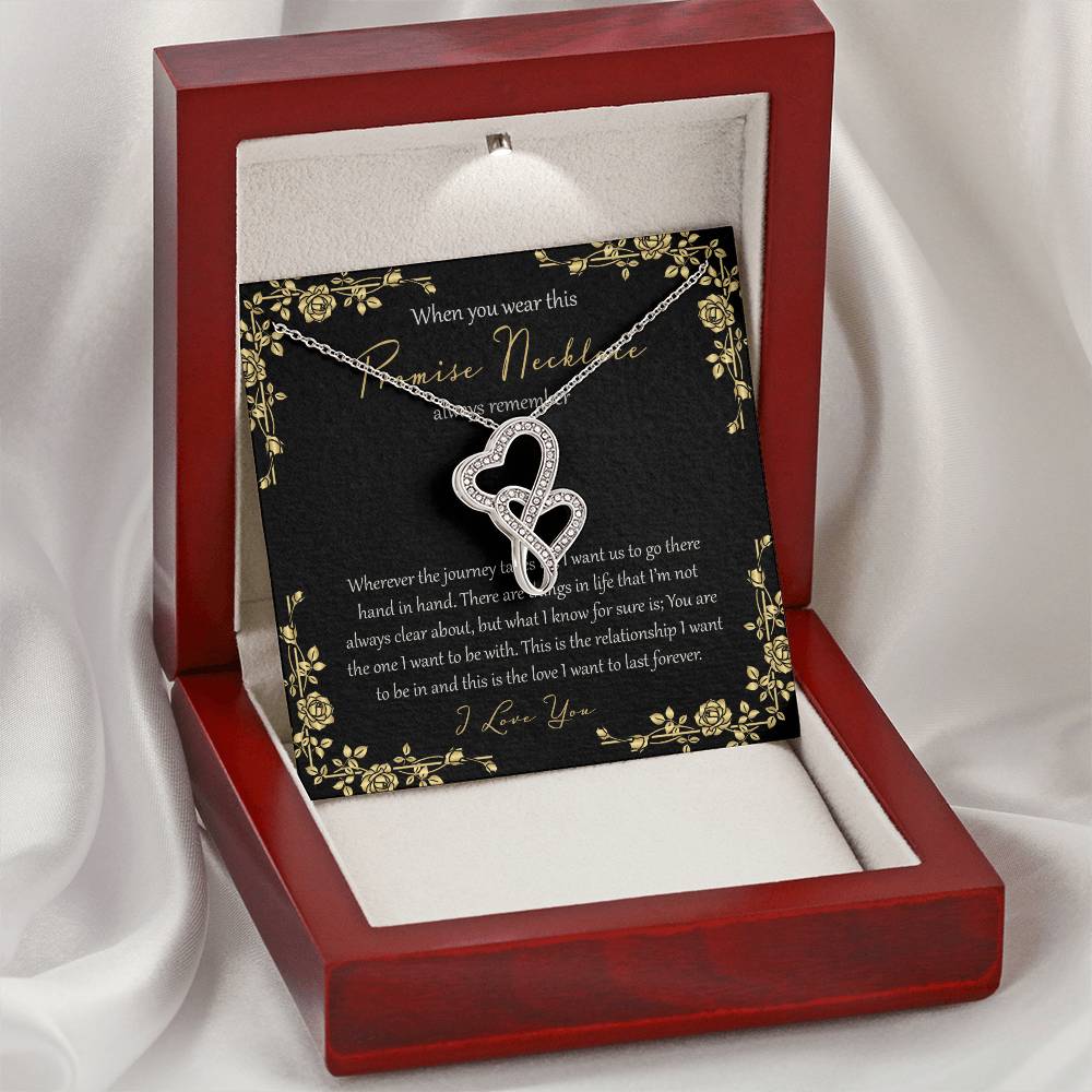 Wherever This Journey Takes Us - Black Double Hearts Necklace