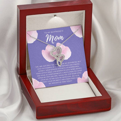 Gift For Boyfriend's Mom  Boyfriend's Mom Necklace  To My Boyfriend’S Mom Gift  Mother’S Day Gift For Boyfriend's Mom Double Hearts Necklace