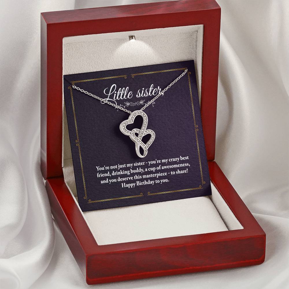 For Little Sister Double Hearts Necklace