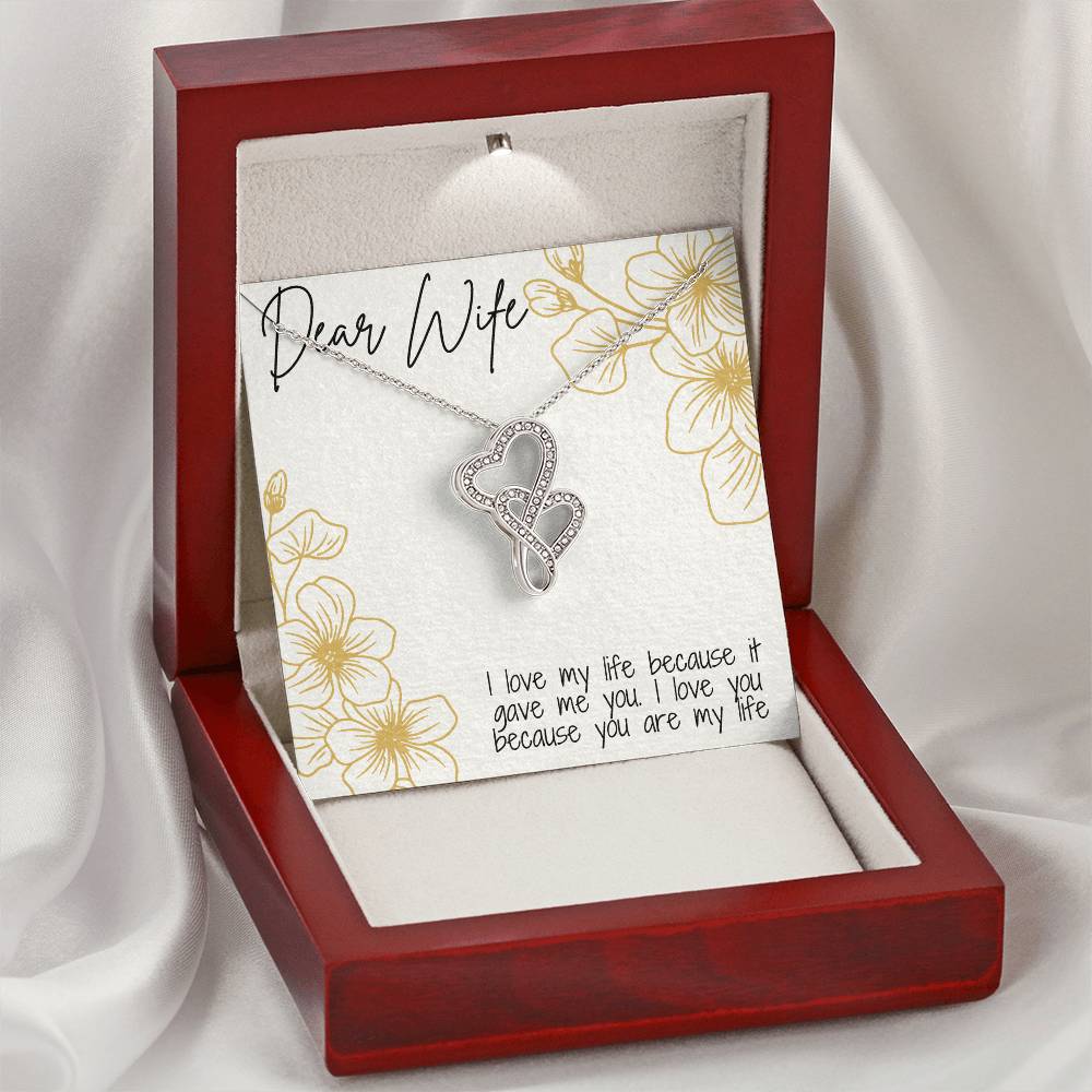 Dear Wife Double Hearts Necklace