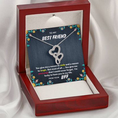 Best Friend Memories Double Hearts Necklace