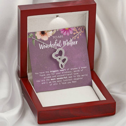 Birthday Gift From Daughter Gift For Mom Birthday Gift For Mom From Daughter Necklace Gift Mother's Day Gift Women's J Double Hearts Necklace