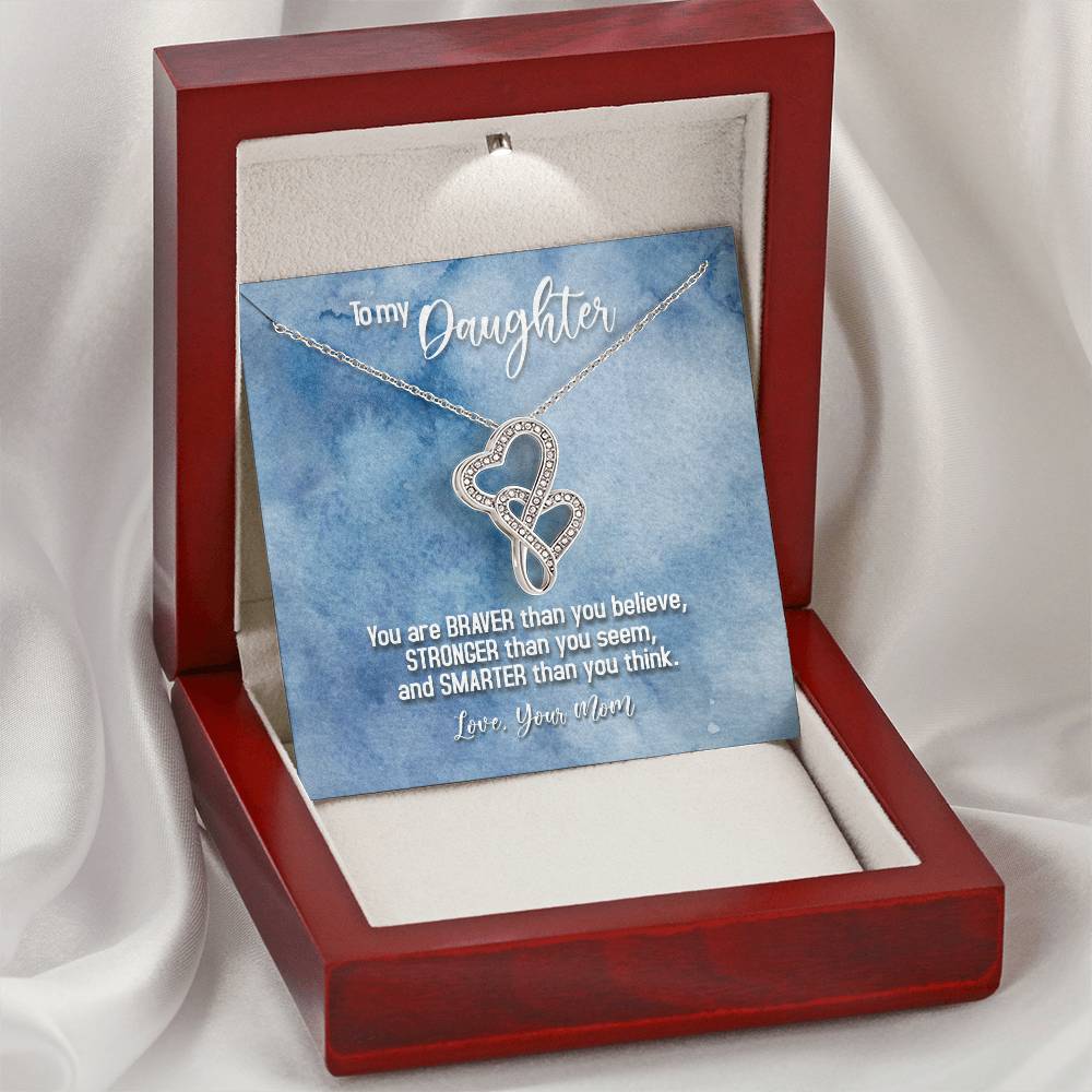 Daughter Gift Necklace Daughter Birthday Gift Gift For Daughter Daughter Jewelry 1 Double Hearts Necklace