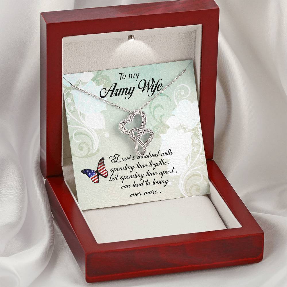 Army Wife Double Hearts Necklace