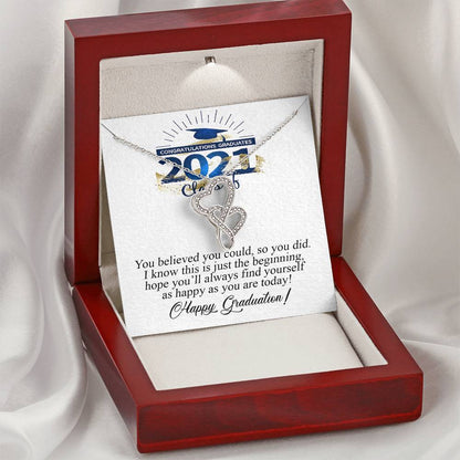 Class Of 2021 Graduation Gift Necklace College Graduation Gifts Graduation Gifts For For Girl Daughter Granddaughter N Double Hearts Necklace