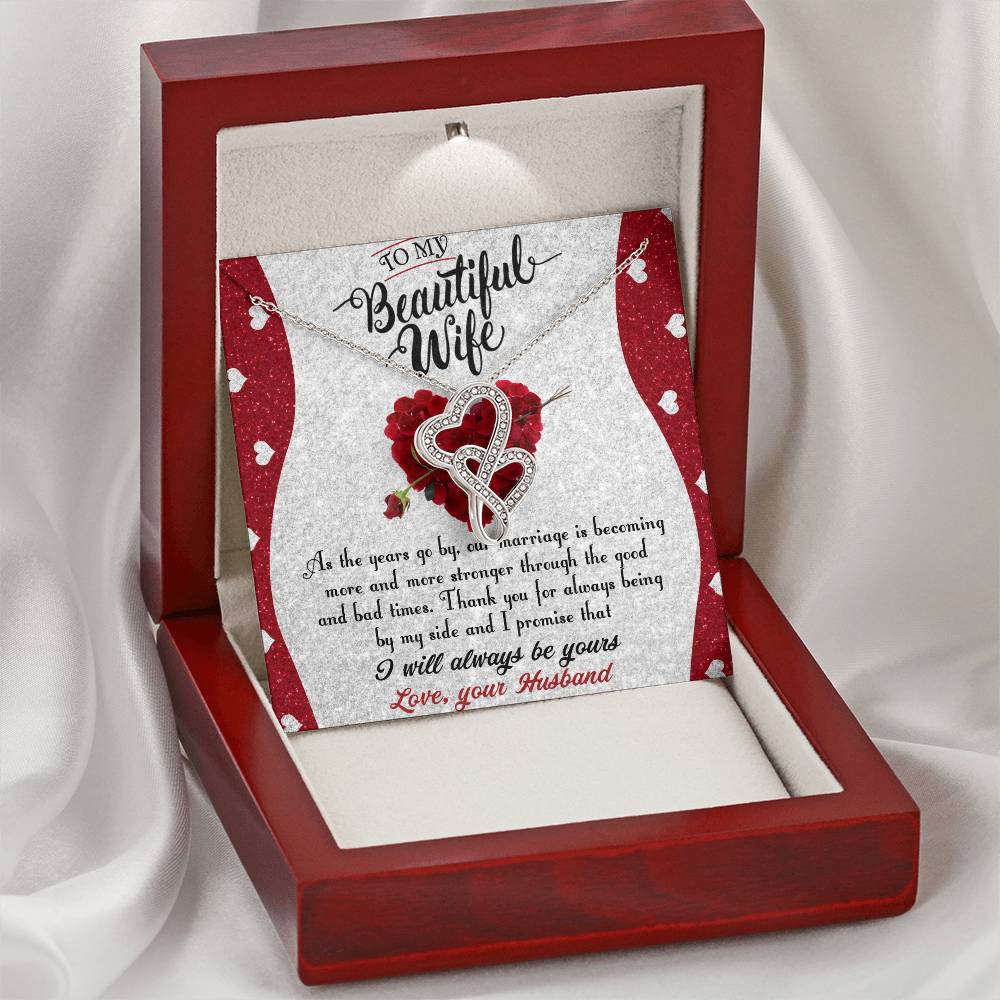 To My Wife Necklace Double Hearts Necklace