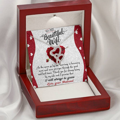 To My Wife Necklace Double Hearts Necklace