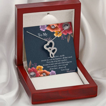 To My Wife Necklace Anniversary Gift For Wife Gift For Wife Necklace For Wife Birthday Gift For Wife Gift For Wife Bir Double Hearts Necklace