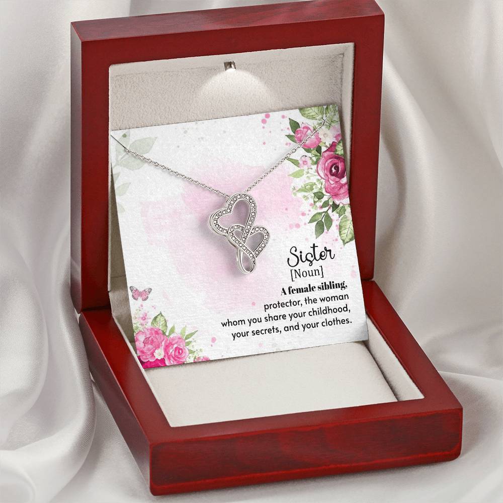 A Female Sibling -  Double Hearts Necklace