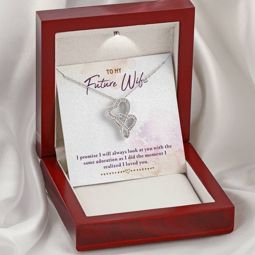 Double Heart Necklace - For Future Wife Double Hearts Necklace