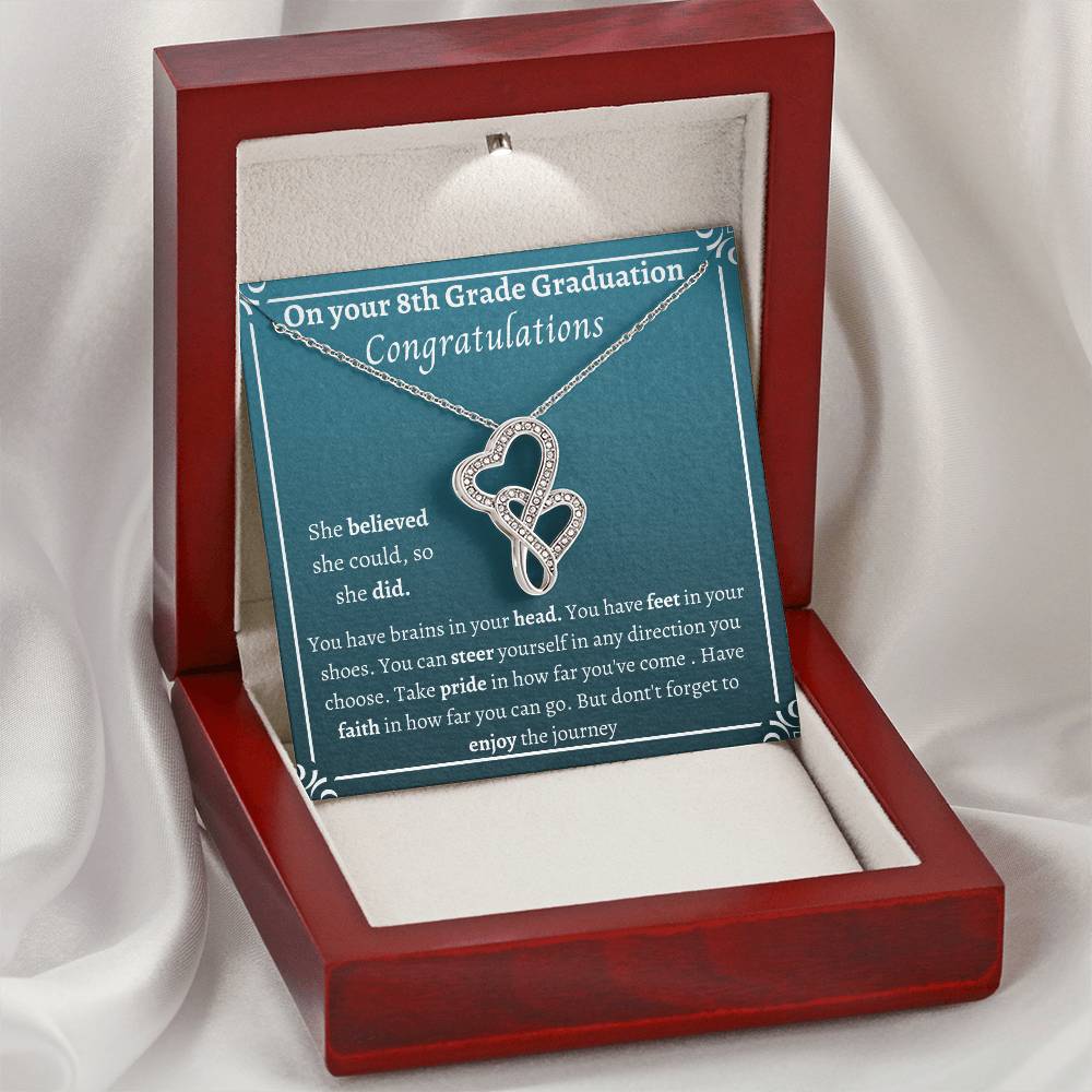 Double Heart 8Th Grade Graduation  She Believed Double Hearts Necklace