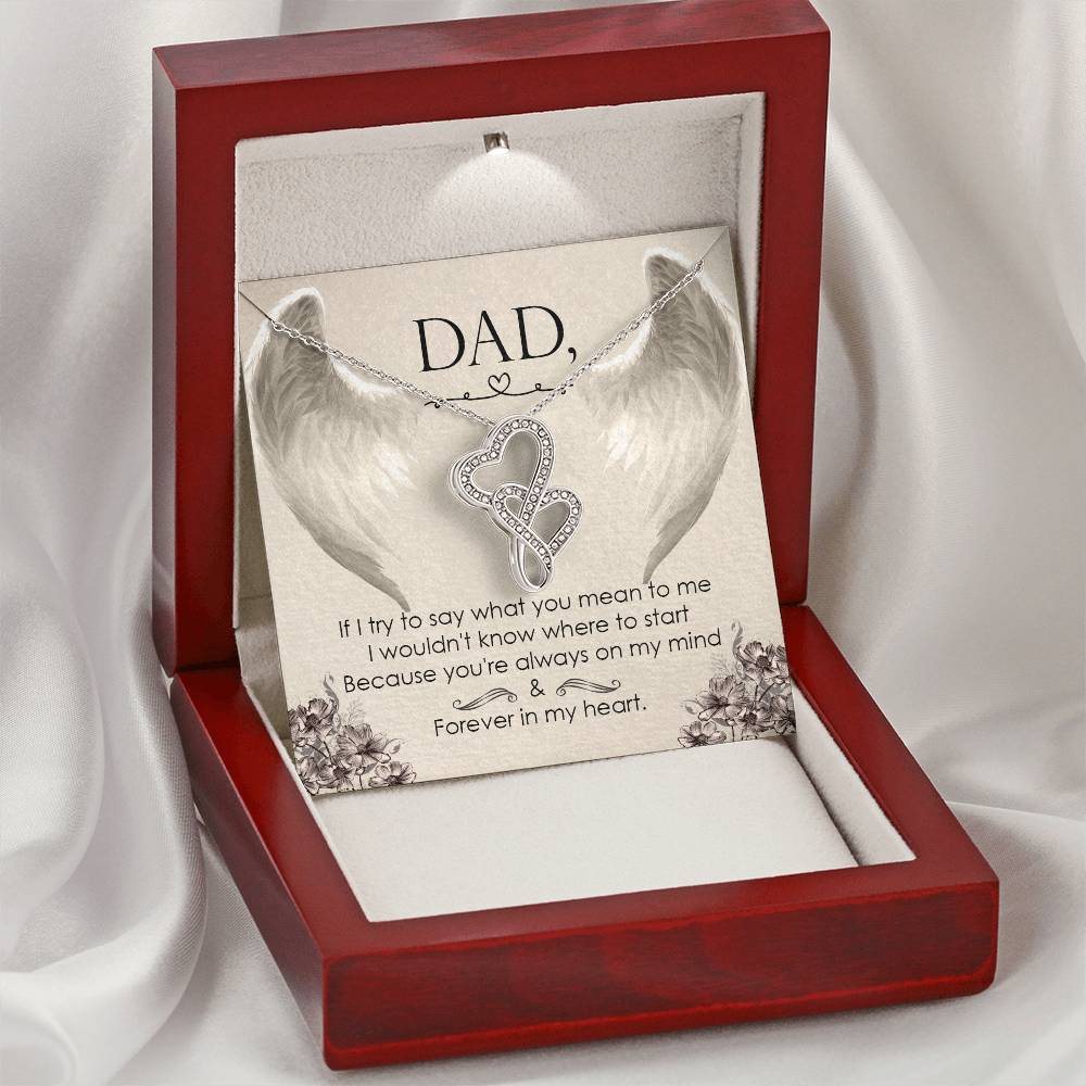 Dad - Forever In My Heart - Necklace Double Hearts Necklace