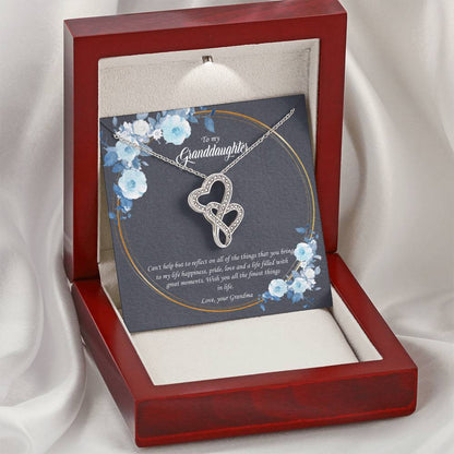 Wish You All The Finest Things In Life - Best Gift For Granddaughter 1 Double Hearts Necklace