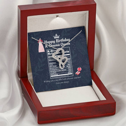 Gift For Korean Drama Fan  Gift For Best Friend Who Loves Korean Drama  Gift For K Drama Fan  Korean Drama Necklace  B Double Hearts Necklace