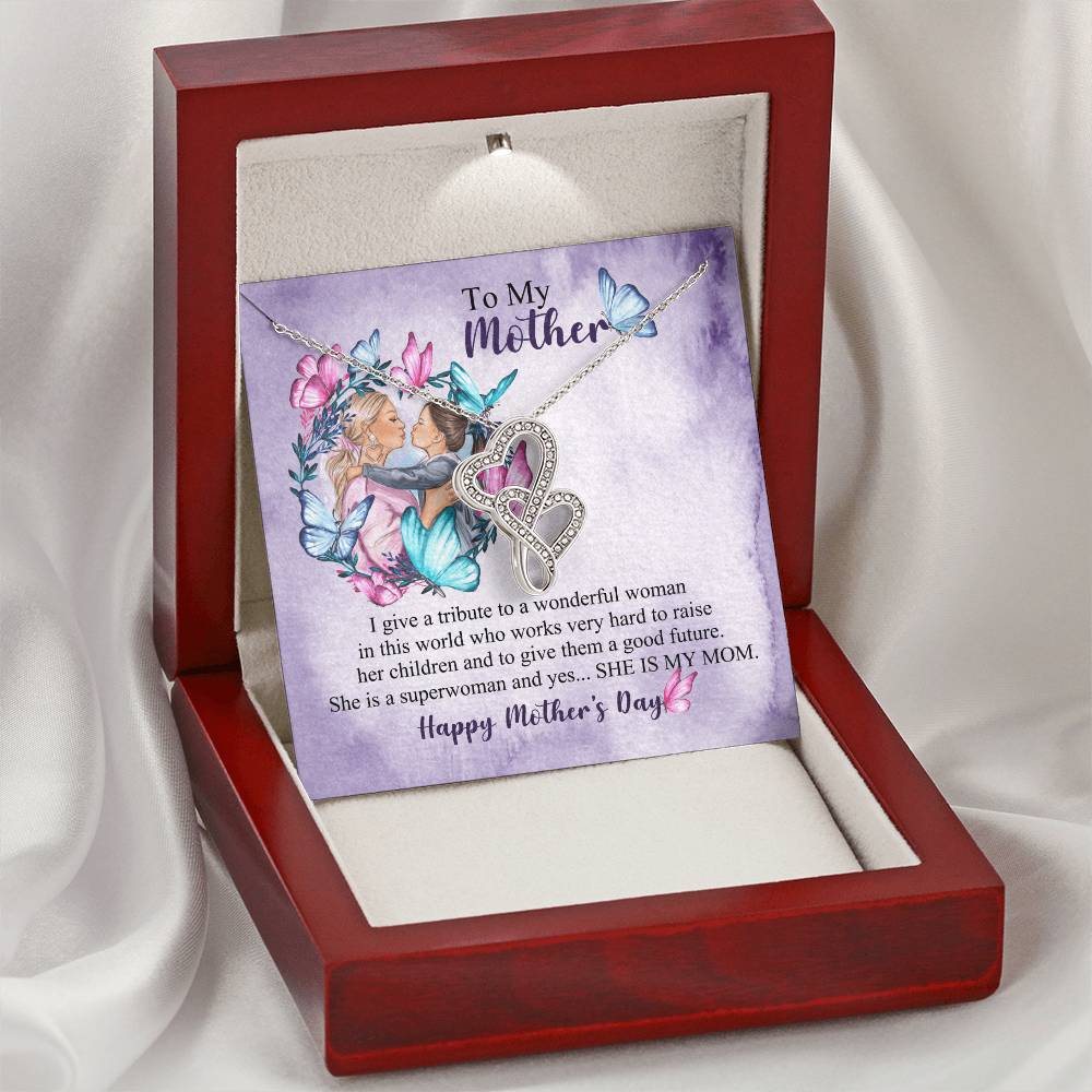 Birthday Gift For Mother Mother Gift Necklace Christmas Gift Meaningful Mother Gift 3 Double Hearts Necklace