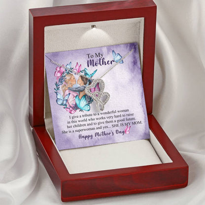 Birthday Gift For Mother Mother Gift Necklace Christmas Gift Meaningful Mother Gift 3 Double Hearts Necklace