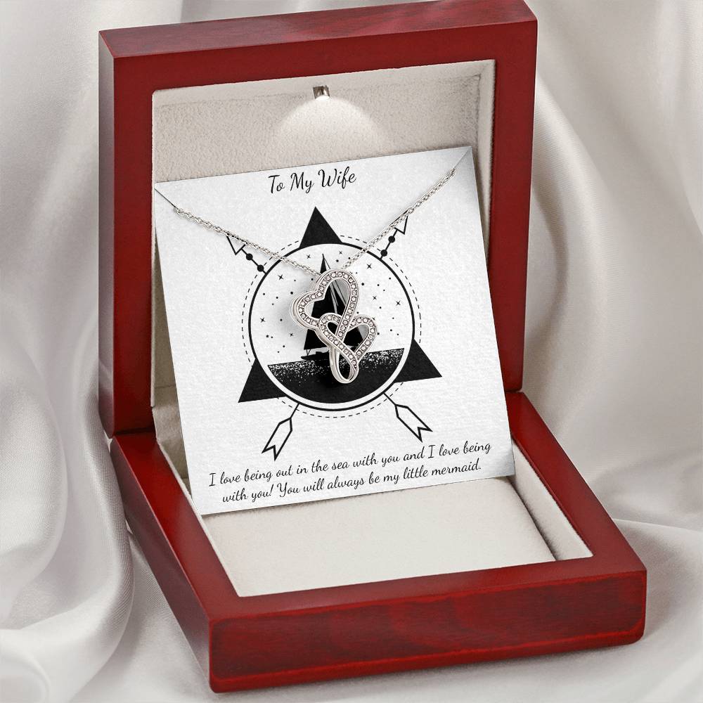 To My Wife Sailor Double Heart Necklace Double Hearts Necklace