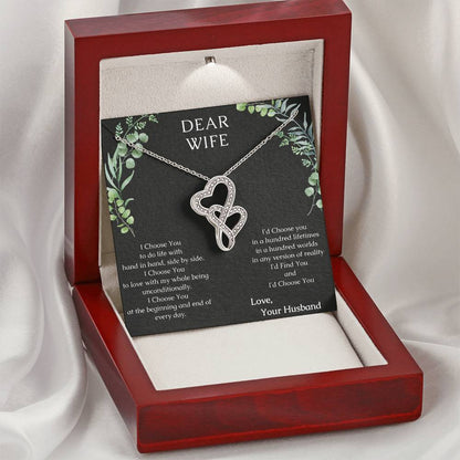 Dear Wife A Special Necklace To Warm Her Heart - Love Your Husband - To My Dear Wife Gift Necklace Wife Necklace From  Double Hearts Necklace