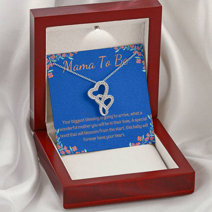 Double Heart Necklace Mama To Be Special Bond Gift For Mom To Be Baby Shower Gift New Mom Expectant Mother Pregnant Fr Double Hearts Necklace